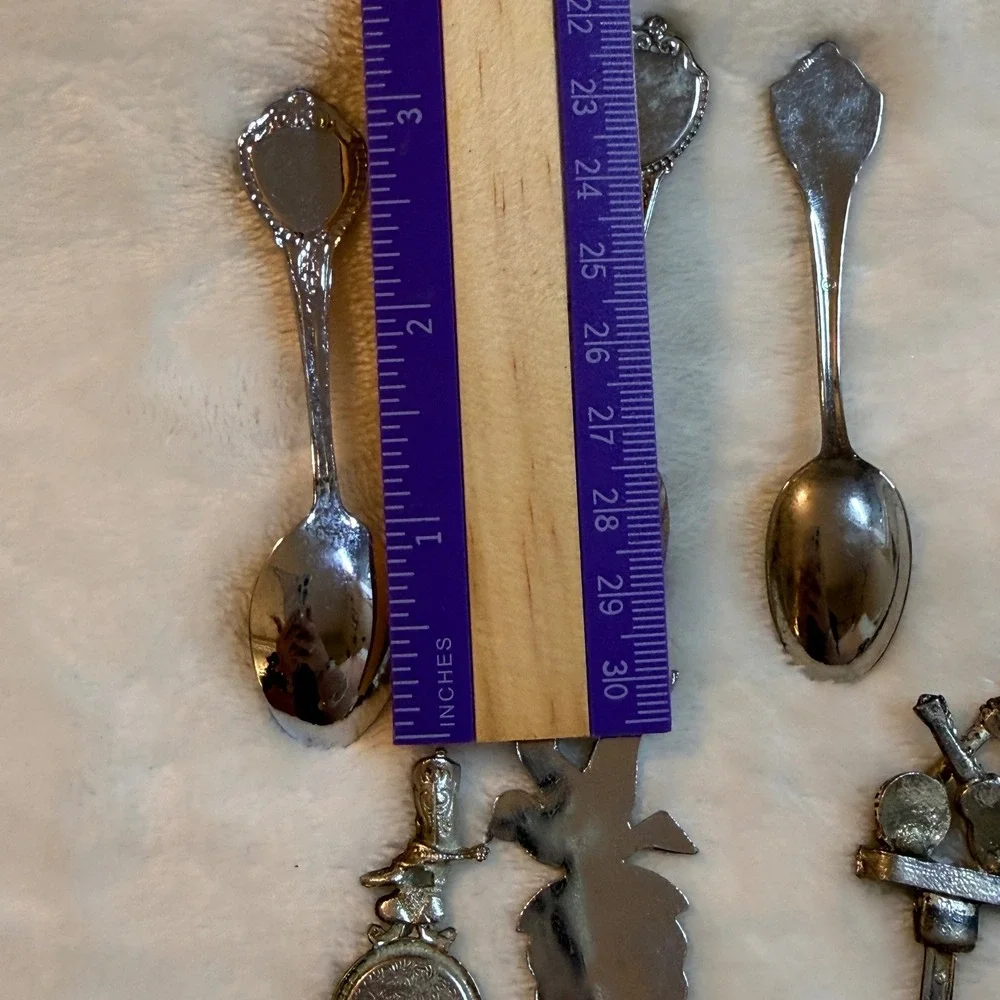 Vintage Souvenir Collector Spoon Lot 9pc Florida Nashville Kansas Oklahoma DC